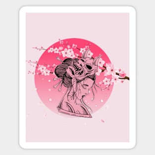 Anime Gril Art - Cute Geisha Magnet